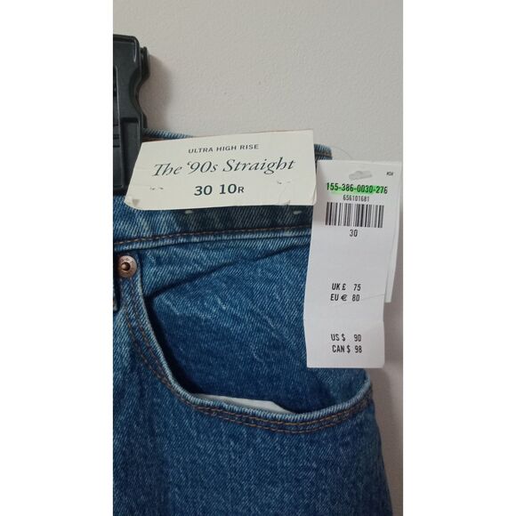 Abercrombie & Fitch 90s Straight Jeans Women’s 10R Ultra High Rise NWT - Picture 6 of 8